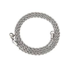 Mesnt Ketten Für Herren Edelstahl, Kette Edelstahl Damen Ohne Anhänger, Kette Edelstahl Ohne Anhänger, Halskette aus Edelstahl mit gedrehter Kette, 3mm Kette Silber 50cm von Mesnt