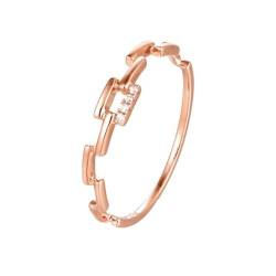 Mesnt Ring Damen Rosegold, Frauen 18K Roségold Geometrischer Ring mit Diamant (Größe Anpassen) von Mesnt