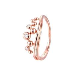 Mesnt Ring Rosegold mit Stein, Damen 9K Roségold Unregelmäßiger Ring mit Moissanit (Größe Anpassen) von Mesnt