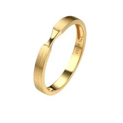 Mesnt Ringe Frauen Gold, Damen 9K Gelbgold Gebürsteter Versprechensring (Größe Anpassen) von Mesnt