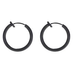 Ohrringe Damen, Damen Herren Chirurgenstahl Ohrclips 1,6 X 16mm Kreis Feder-Ohrclips-(Schwarz)-1,6mm von Mesnt