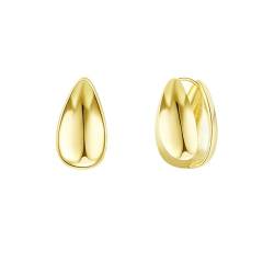 Ohrringe Damen, Polierte Teardrop-Ohrringe für Frauen, Gold von Mesnt