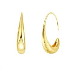 Ohrringe Damen Vergoldet, Tropfenförmige C-Ohrringe poliert, Gold von Mesnt