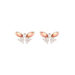 Ohrstecker Damen, Frauen 18K Gelbgold Niedliche Schmetterlings-Ohrstecker mit Diamant von Mesnt
