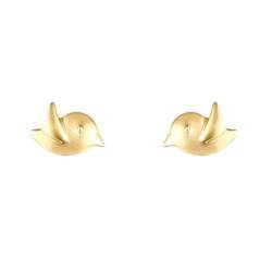 Ohrstecker Gold, Damen 18K Gelbgold Vogel Ohrstecker von Mesnt