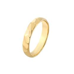 Ring Für Männer Gold, Herren 18K Gelbgold Ehering mit geometrischem Muster (Größe Anpassen) von Mesnt