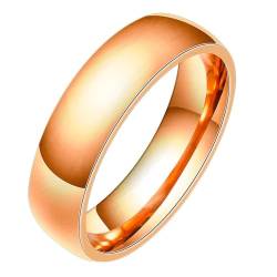 Verlobungsring Rosegold, Edelstahl 5MM Glatte Versprechen Bands Ring für Männer Frauen, Größe 67 (21.3) von Mesnt