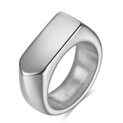 Verlobungsringe, Edelstahl Einfacher geometrischer Pfeil Vintage Ring 9MM für Männer Frauen Silber, Größe 65 (20.7) von Mesnt