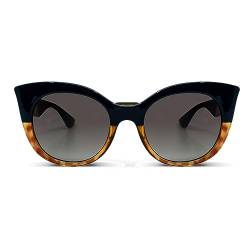 MessyWeekend Sonnenbrille Damen übergroß mit rundem große Cat Eye Rahmen in Polycarbonat - Gläser mit vollem UV400 Schutz - Coole Sonnenbrille für Frauen - Sunglasses Women Vintage - THELMA von MessyWeekend