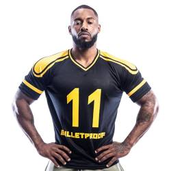 Herren-T-Shirt, American Football-Stil, NFL-Stil, 100 % Polyester, Black and Yellow, 58 von Met-X