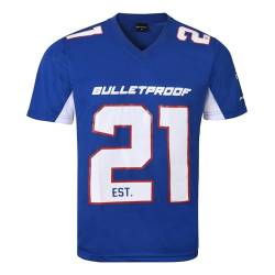 Herren-T-Shirt, American Football-Stil, NFL-Stil, 100 % Polyester, blau/weiß, XL von Met-X