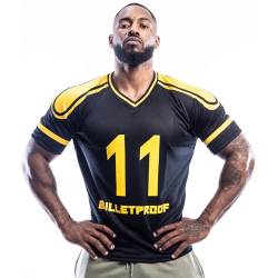 Herren-T-Shirt, American Football-Stil, NFL-Stil, 100 % Polyester, schwarz / gelb, 3XL von Met-X