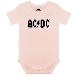 Metal Kids AC/DC (Logo) - Baby Body, Hellrosa, Größe 68/74 (6-12 Monate), offizielles Band-Merch von Metal Kids