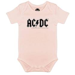 Metal Kids AC/DC (Logo) - Baby Body, Hellrosa, Größe 80/86 (12-24 Monate), offizielles Band-Merch von Metal Kids