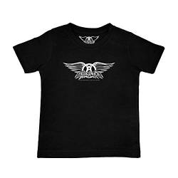 Metal Kids Aerosmith (Logo Wings) - Kinder T-Shirt, schwarz, Größe 164 (13-14 Jahre), offizielles Band-Merch von Metal Kids
