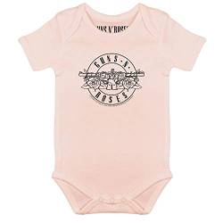 Metal Kids Guns 'n Roses (Bullet - Outline) - Baby Body, Hellrosa, Größe 56/62 (0-6 Monate), offizielles Band-Merch von Metal Kids