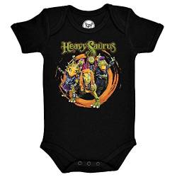 Metal Kids Heavysaurus (Rock 'n Rarr) - Baby Body, schwarz, Größe 68/74 (6-12 Monate), offizielles Band-Merch von Metal Kids