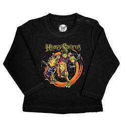 Metal Kids Heavysaurus (Rock 'n Rarr) - Baby Longsleeve, schwarz, Größe 80/86 (12-24 Monate), offizielles Band-Merch von Metal Kids