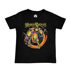 Metal Kids Heavysaurus (Rock 'n Rarr) - Kinder T-Shirt, schwarz, Größe 92 (2-3 Jahre), offizielles Band-Merch von Metal Kids