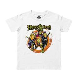 Metal Kids Heavysaurus (Rock 'n Rarr) - Kinder T-Shirt, weiß, Größe 116 (6-7 Jahre), offizielles Band-Merch von Metal Kids