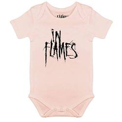 Metal Kids In Flames (Logo) - Baby Body, Hellrosa, Größe 68/74 (6-12 Monate), offizielles Band-Merch von Metal Kids