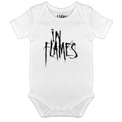 Metal Kids In Flames (Logo) - Baby Body, weiß, Größe 56/62 (0-6 Monate), offizielles Band-Merch von Metal Kids