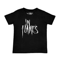 Metal Kids In Flames (Logo) - Kinder T-Shirt, schwarz, Größe 128 (8-9 Jahre), offizielles Band-Merch von Metal Kids