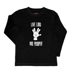 Metal Kids Live Long and Prosper - Kinder Longsleeve, schwarz, Größe 92 (2-3 Jahre), offizielles Fan-Merch von Metal Kids