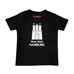 Metal Kids Moin Moin Hamburg - Kinder T-Shirt, schwarz, Größe 164 (13-14 Jahre), 100% Heimat von Metal Kids