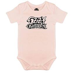 Metal Kids Ozzy Osbourne (Logo) - Baby Body, Hellrosa, Größe 56/62 (0-6 Monate), offizielles Band-Merch von Metal Kids