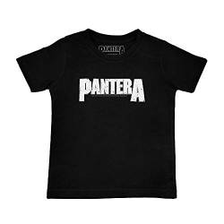 Metal Kids Pantera (Logo) - Kinder T-Shirt, schwarz, Größe 128 (8-9 Jahre), offizielles Band-Merch von Metal Kids