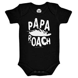 Metal Kids Papa Roach (Logo/Roach) - Baby Body, schwarz, Größe 56/62 (0-6 Monate), offizielles Band-Merch von Metal Kids