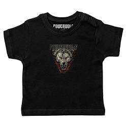Metal Kids Powerwolf (Icon Wolf) - Baby T-Shirt, schwarz, Größe 68/74 (6-12 Monate), offizielles Band-Merch von Metal Kids