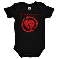 Metal Kids Rise Against (Heartfist) - Baby Body, schwarz, Größe 56/62 (0-6 Monate), offizielles Band-Merch von Metal Kids