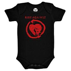 Metal Kids Rise Against (Heartfist) - Baby Body, schwarz, Größe 68/74 (6-12 Monate), offizielles Band-Merch von Metal Kids