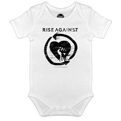 Metal Kids Rise Against (Heartfist) - Baby Body, weiß, Größe 80/86 (12-24 Monate), offizielles Band-Merch von Metal Kids