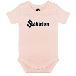 Metal Kids Sabaton (Logo) - Baby Body, Hellrosa, Größe 56/62 (0-6 Monate), offizielles Band-Merch von Metal Kids