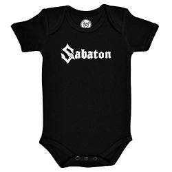 Metal Kids Sabaton (Logo) - Baby Body, schwarz, Größe 56/62 (0-6 Monate), offizielles Band-Merch von Metal Kids