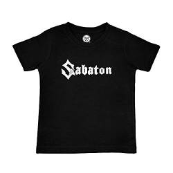 Metal Kids Sabaton (Logo) - Kinder T-Shirt, schwarz, Größe 104 (4-5 Jahre), offizielles Band-Merch von Metal Kids