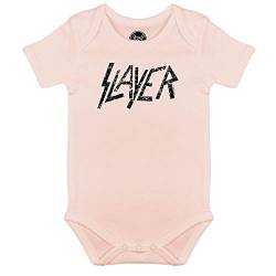 Metal Kids Slayer (Logo) - Baby Body, Hellrosa, Größe 56/62 (0-6 Monate), offizielles Band-Merch von Metal Kids
