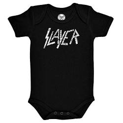 Metal Kids Slayer (Logo) - Baby Body, schwarz, Größe 56/62 (0-6 Monate), offizielles Band-Merch von Metal Kids