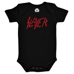 Metal Kids Slayer (Logo) - Baby Body, schwarz, Größe 68/74 (6-12 Monate), offizielles Band-Merch von Metal Kids