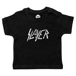 Metal Kids Slayer (Logo) - Baby T-Shirt, schwarz, Größe 80/86 (12-24 Monate), offizielles Band-Merch von Metal Kids