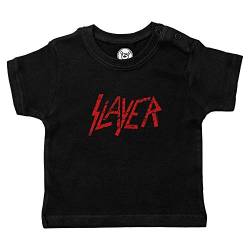 Metal Kids Slayer (Logo) - Baby T-Shirt, schwarz, Größe 80/86 (12-24 Monate), offizielles Band-Merch von Metal Kids