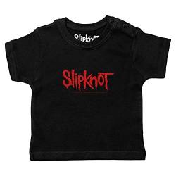 Metal Kids Slipknot (Logo) - Baby T-Shirt, schwarz, Größe 56/62 (0-6 Monate), offizielles Band-Merch von Metal Kids