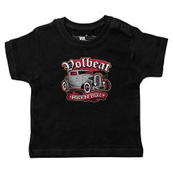 Metal Kids Volbeat (Rock 'n Roll) - Baby T-Shirt, schwarz, Größe 56/62 (0-6 Monate), offizielles Band-Merch von Metal Kids