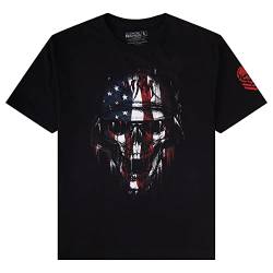 Metal Mulisha Herren Patriot T-Shirt T-Shirt-100% Baumwolle mit Zugverschluss-Maschinenwaschbar-Schwarz-Größe L, L von Metal Mulisha