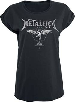 Metallica Biker Frauen T-Shirt schwarz 4XL 100% Baumwolle Band-Merch, Bands von Metallica