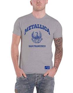 Metallica College Crest Männer T-Shirt grau M 90% Baumwolle, 10% Polyester Band-Merch, Bands von Metallica