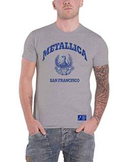 Metallica College Crest Männer T-Shirt grau S 90% Baumwolle, 10% Polyester Band-Merch, Bands von Metallica